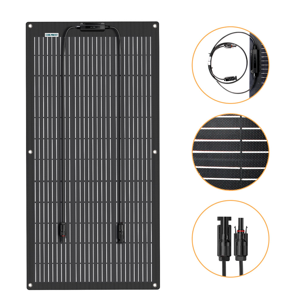 200W ETFE Flexibles Solarpanel-Set (2x100W) Mit 20A Laderegler – Wohnmobil, Boot, Balkon