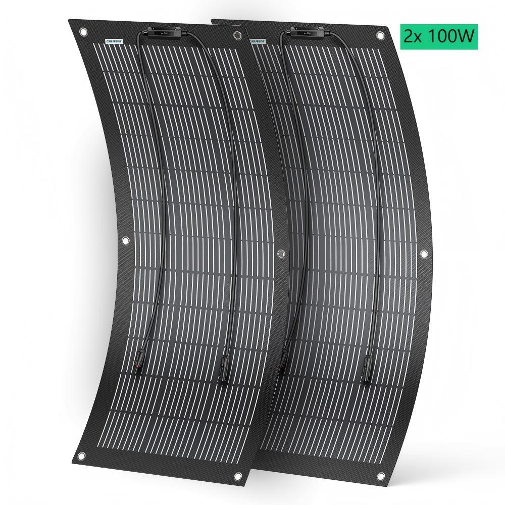 Flexibles Solarpanel 100W / 200W Monokristallin, ETFE Beschichtung, Solarmodul für Camping, Wohnmobil, Boot & Van