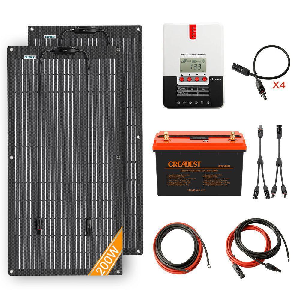 Solaranlage 200W Flexibel mit Batterie Wohnmobil & Wohnwagen