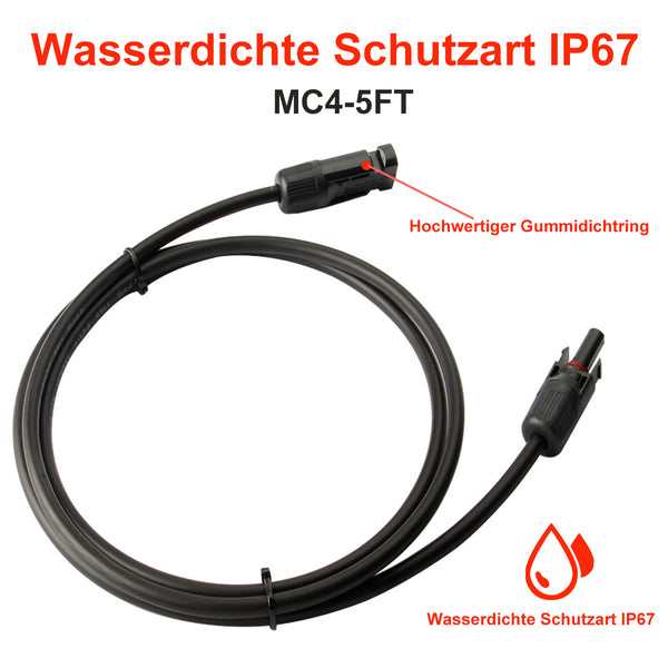 Creabest Solarkabel MC4-Stecker 10AWG (6 mm²) Verkabelung Verlängerungskabel(eins)  Solarbatterie  Camping RV Boot Strom Versorgung