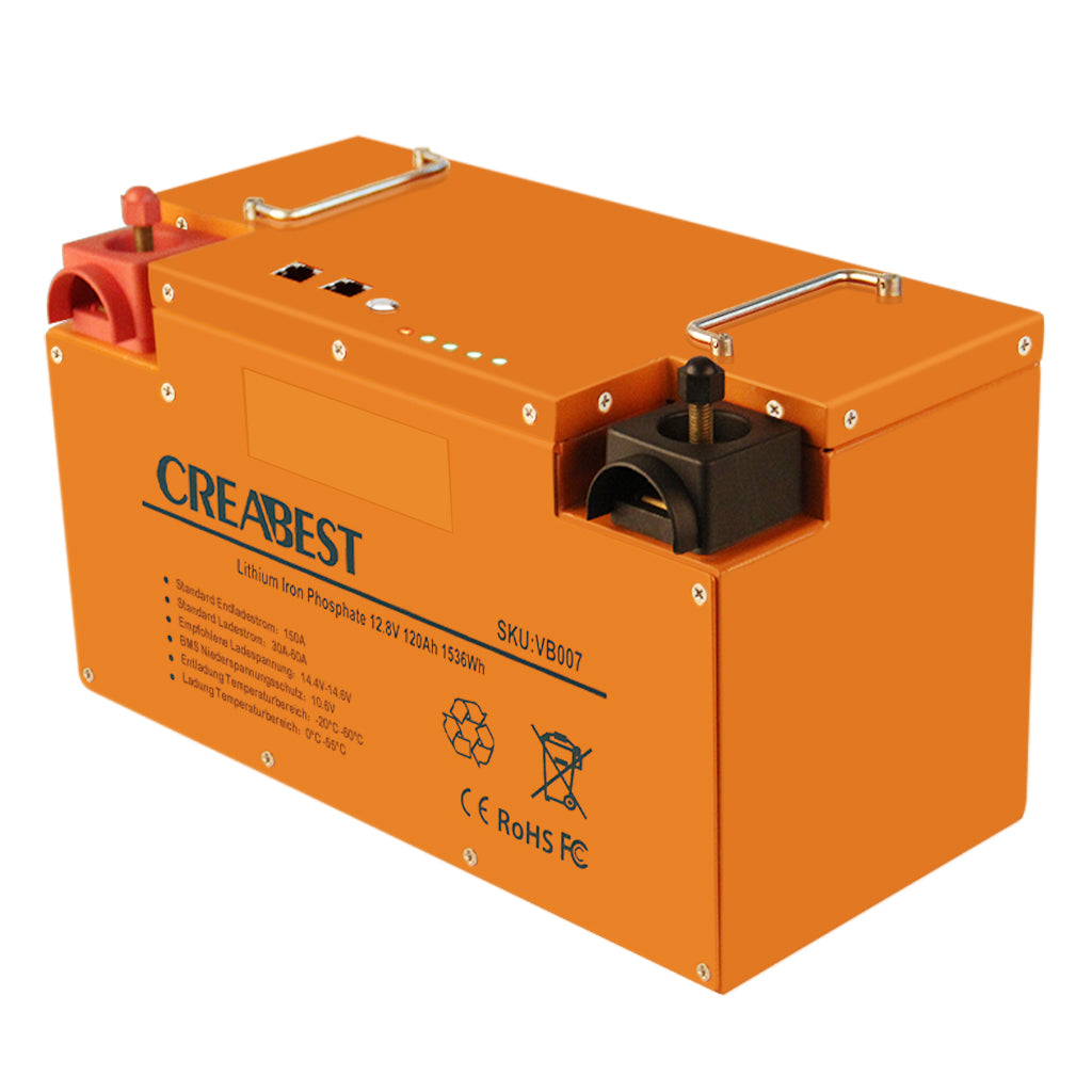 LiFePO4 Batterie/Akku 120Ah 12,8V für Wohnmobil Wohnwagen Camping Boot –  CREABEST-DE